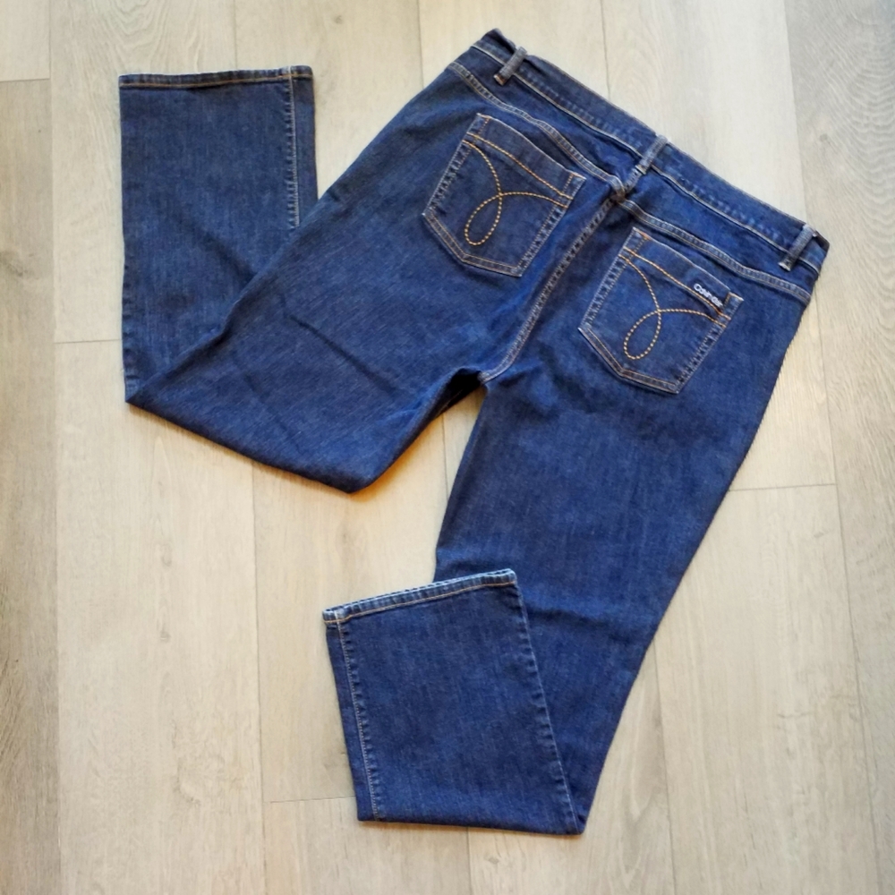 CK womens dark blue stretch denim bootcut jeans size 20W